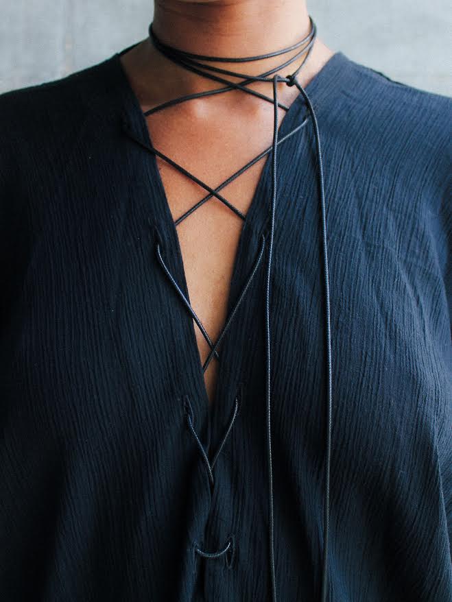 STORM INTERVAL KAFTAN IN BLACK