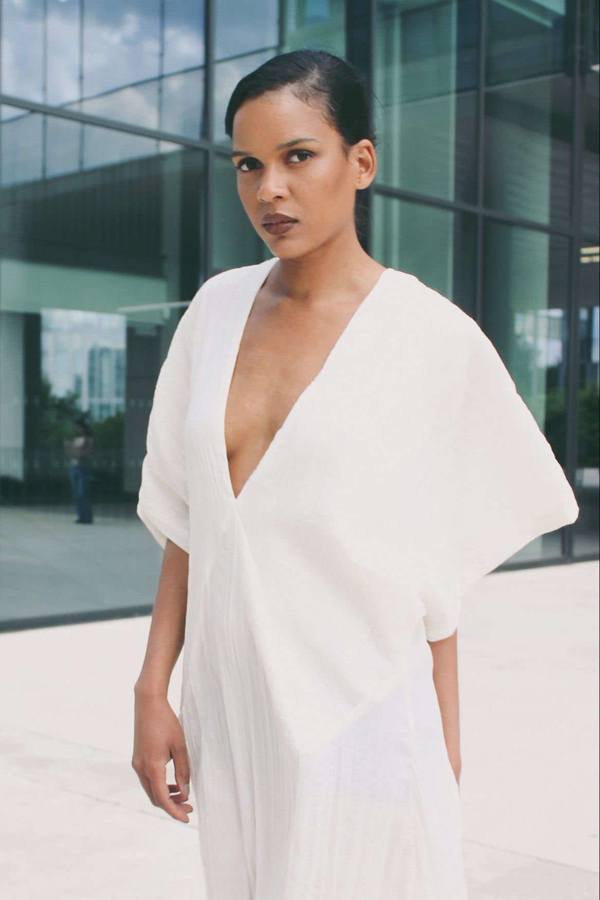 STORM INTERVAL KAFTAN IN WHITE
